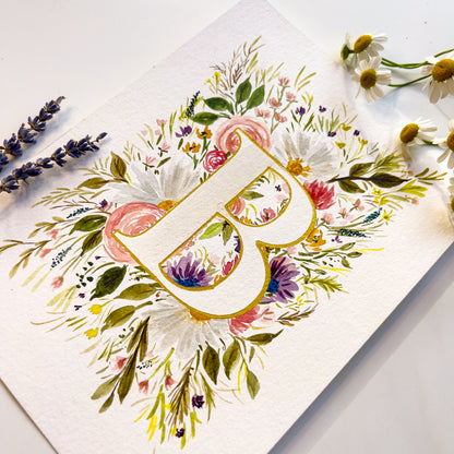 Monogram Original Painting Letter "B"