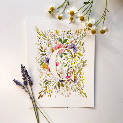 Monogram Original Painting Letter "C"