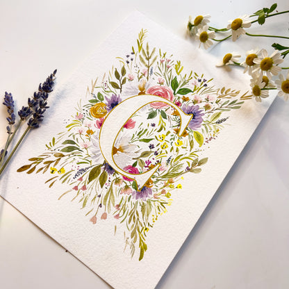 Monogram Original Painting Letter "C"
