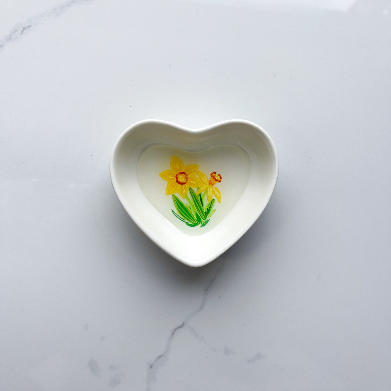 March Birth Flower Trinket Dish- Daffodil