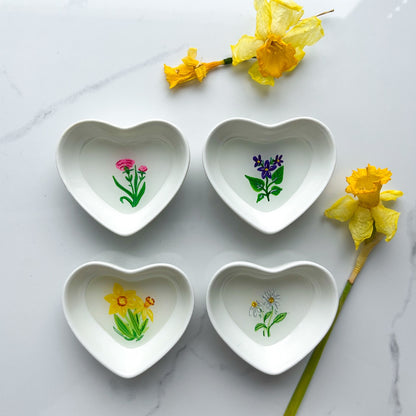 April Birth Flower Daisy Ring Dish Jewelry Tray