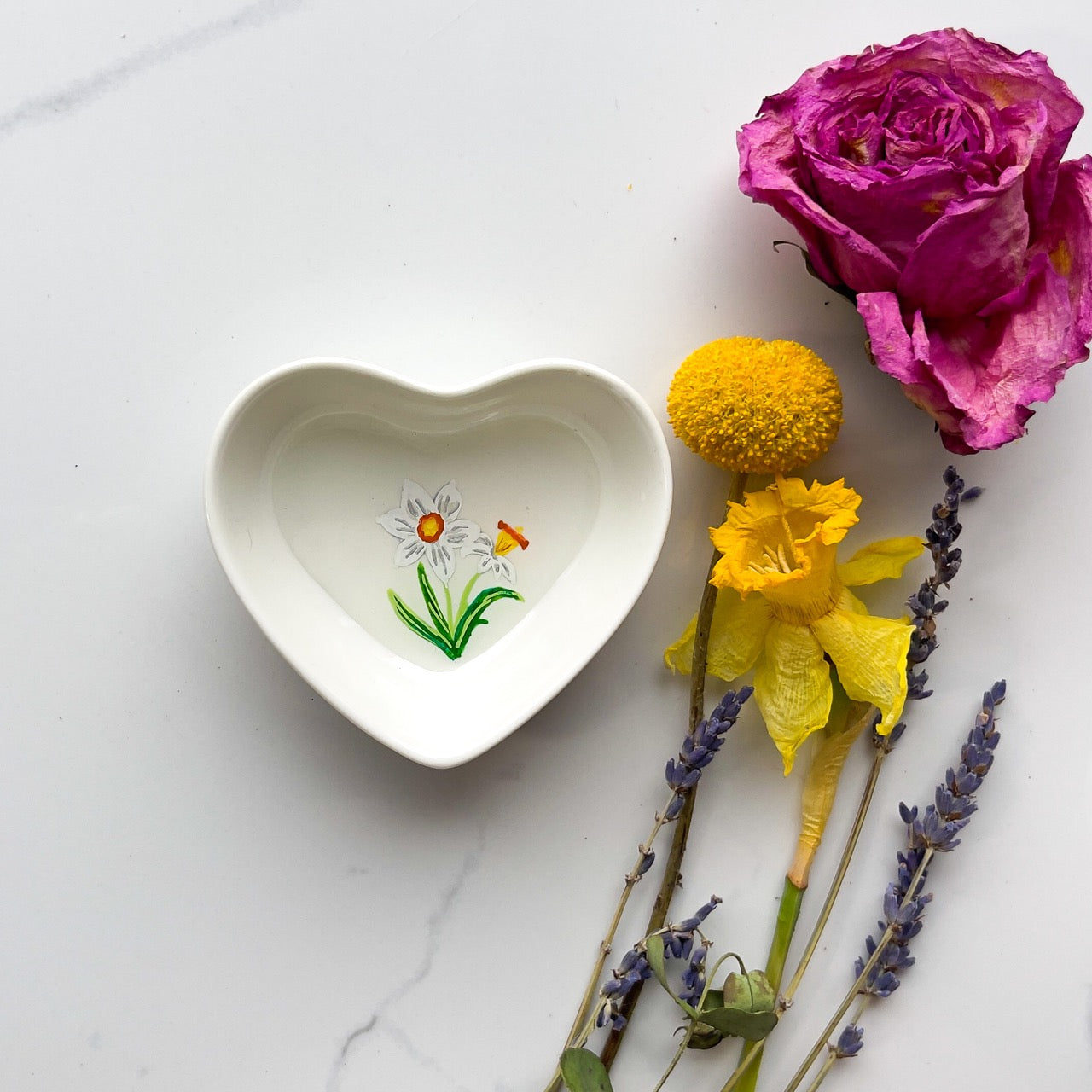 December Birth Flower Trinket Dish- Narcissus