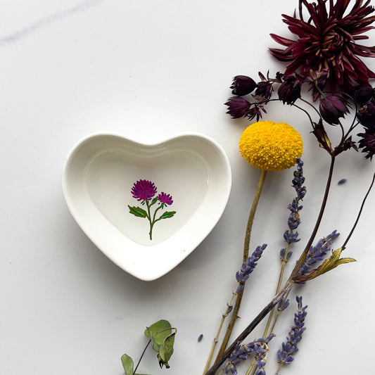 November Birth Flower Trinket Dish- Chrysanthemum