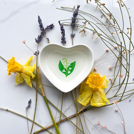 May Birth Flower Trinket Dish- Lily of The Valley