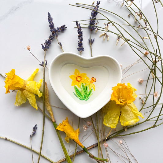 March Birth Flower Trinket Dish- Daffodil