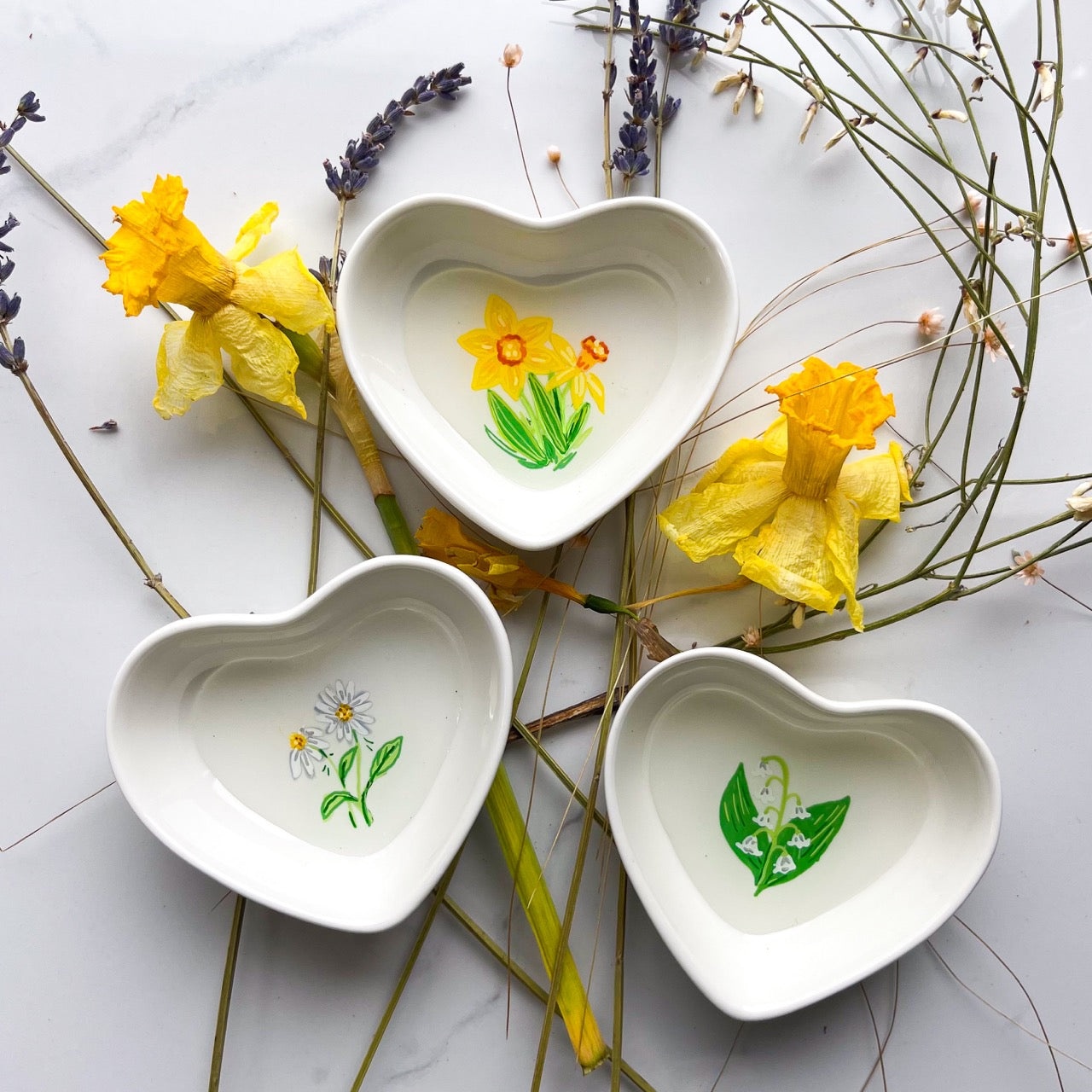 May Birth Flower Trinket Dish- Lily of The Valley
