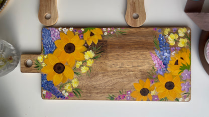 Sunflower Hand Painted Charcuterie board