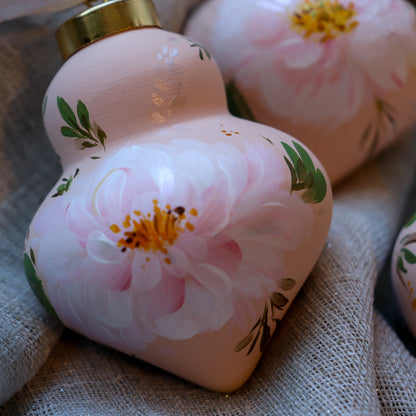 Peonies in Blush Finial Shaped Ceramic Ornament