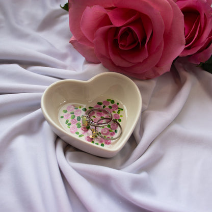 Vintage Rose Pattern Ceramic Dish