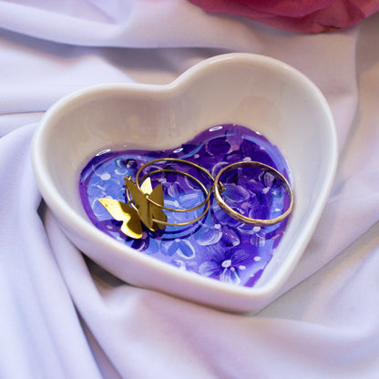 Purple Hydrangea Ceramic Trinket Dish