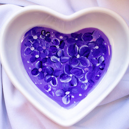 Purple Hydrangea Ceramic Trinket Dish
