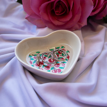 Cherry Pattern Ceramic Trinket Dish
