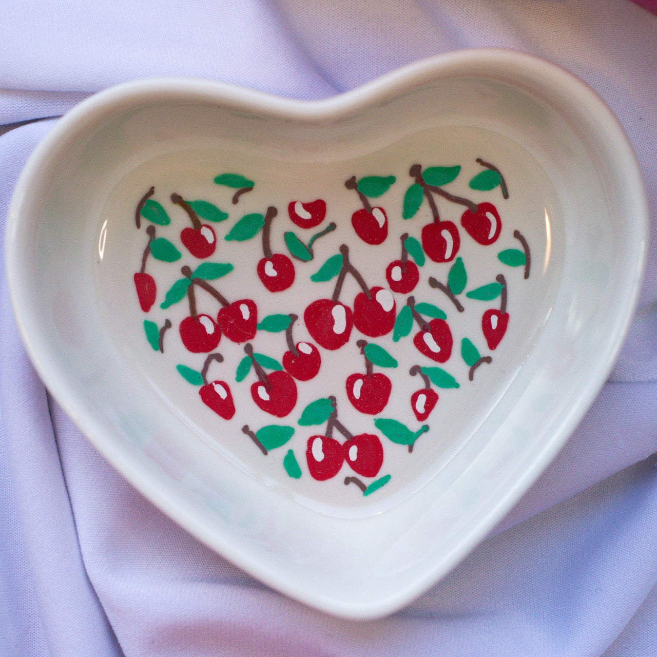 Cherry Pattern Ceramic Trinket Dish