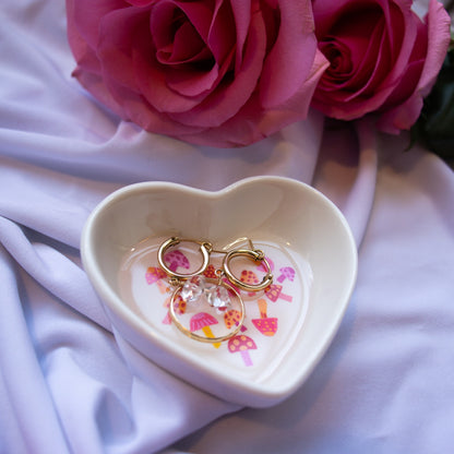 Retro Mushrooms Ceramic Trinket Dish
