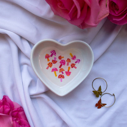 Retro Mushrooms Ceramic Trinket Dish