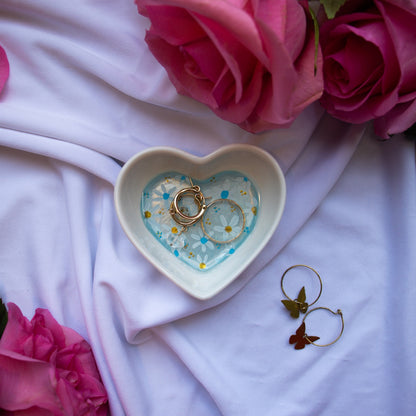 Daisies in Baby Blue Ceramic Trinket Dish