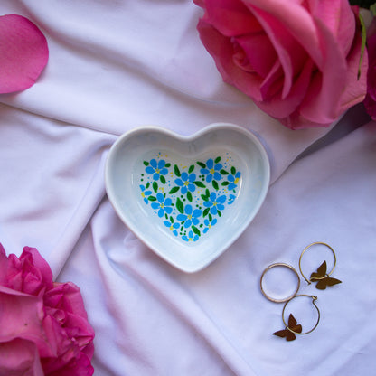 Forget Me Not Flower Pattern Ceramic Trinket Dish