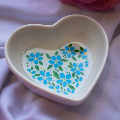 Forget Me Not Flower Pattern Ceramic Trinket Dish