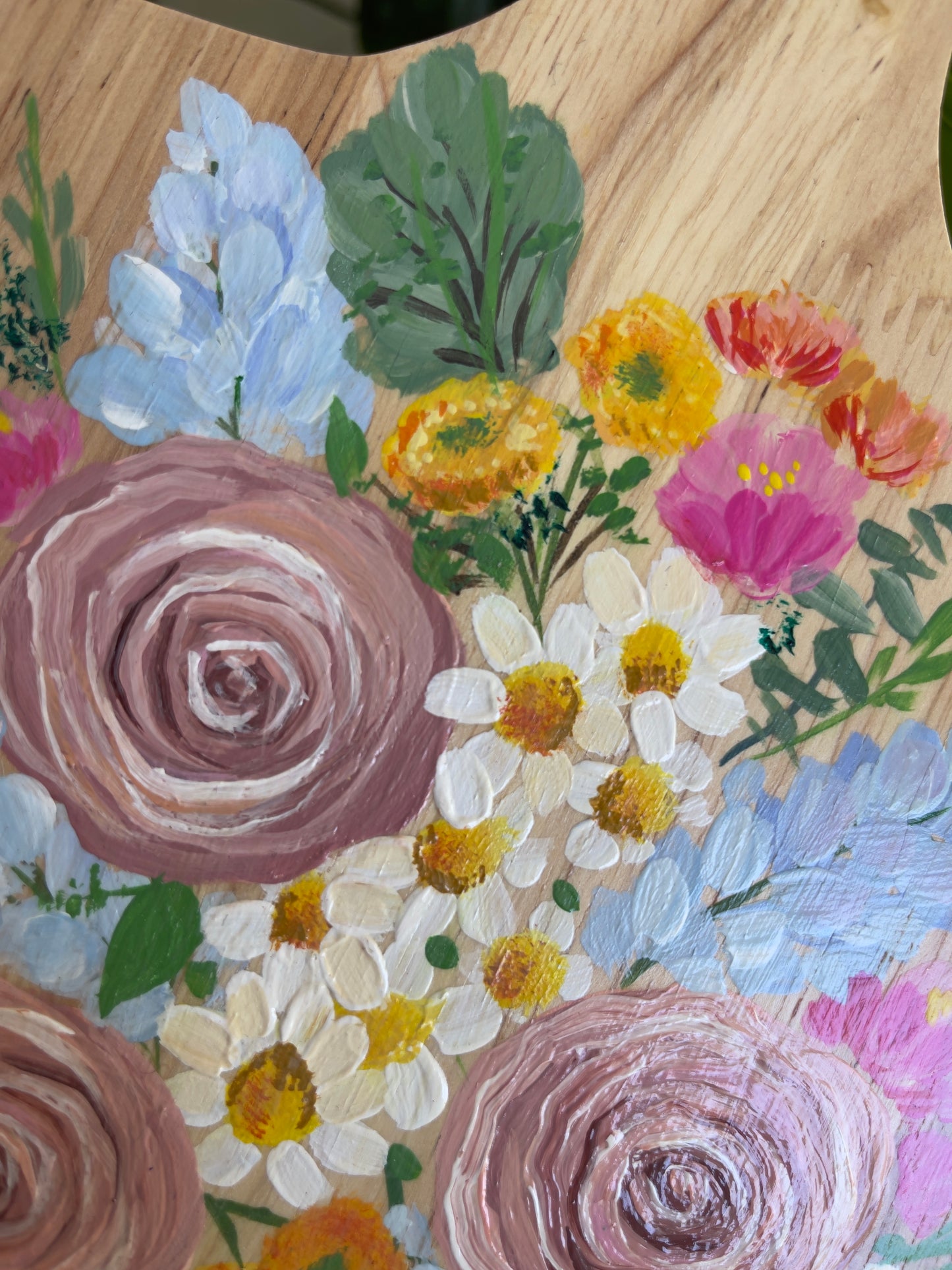 Bursting Blooms Hand Painted Charcuterie board