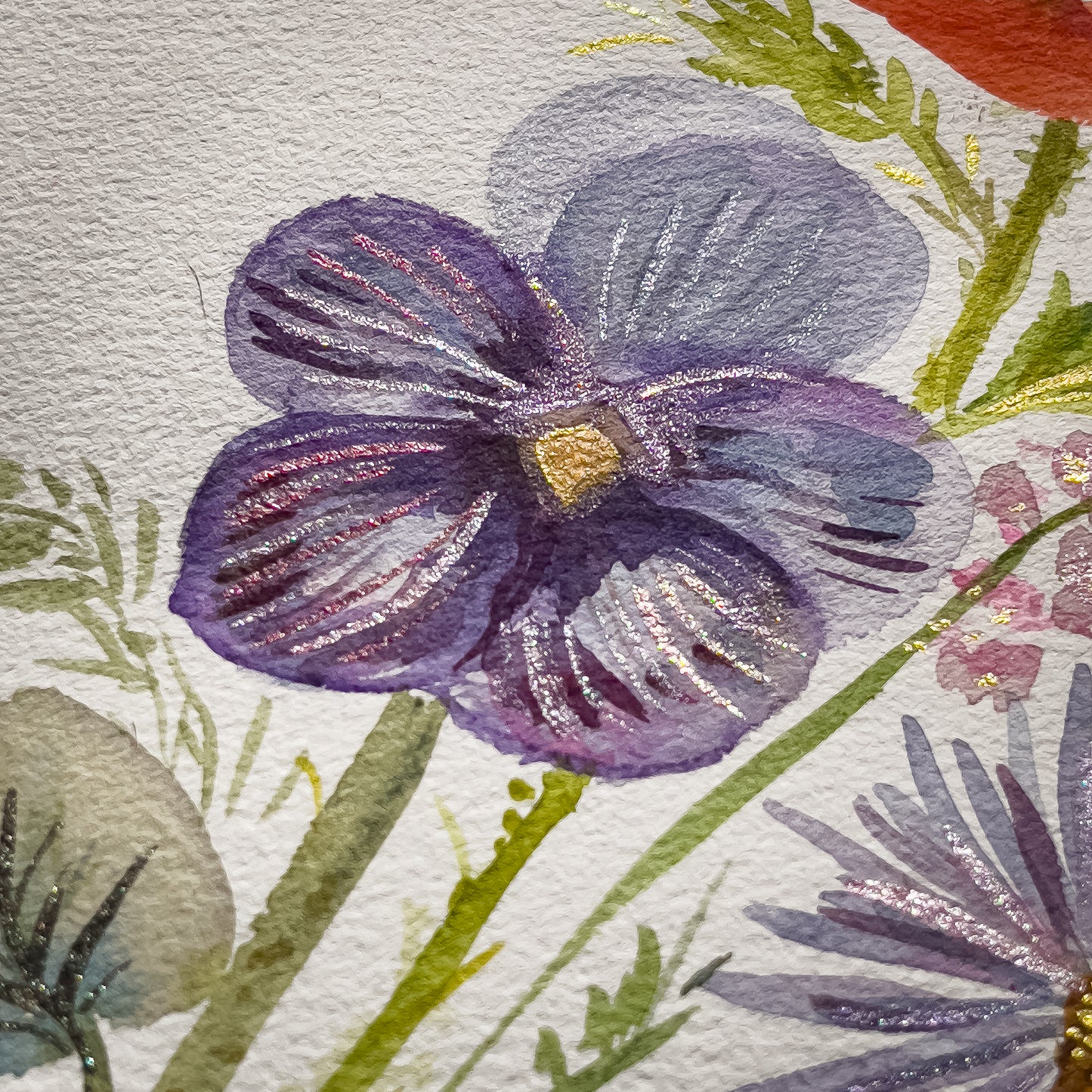 Custom Family Birth Flower Bouquet – Hand-Painted Watercolor