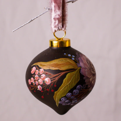 Dusty Rose in Nocturne Retro Shaped Ceramic Ornament