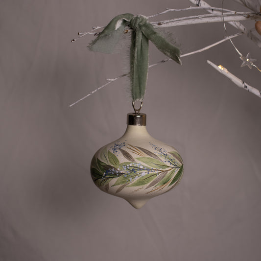 Winter Sage Botanicals Retro Shaped Ceramic Ornament