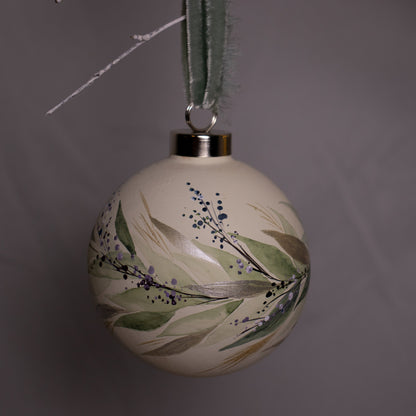 Winter Sage Botanicals Large Round Shaped Ceramic Ornament
