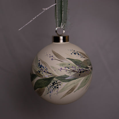 Winter Sage Botanicals Large Round Shaped Ceramic Ornament