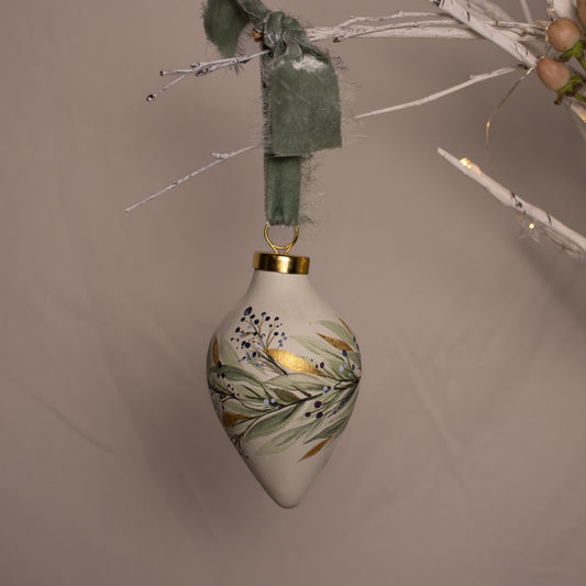 Winter Sage Botanicals Icicle Shaped Ceramic Ornament