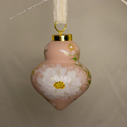 Cosmos in Blush Finial Shaped Ceramic Ornament