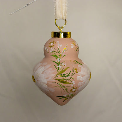 Cosmos in Blush Finial Shaped Ceramic Ornament