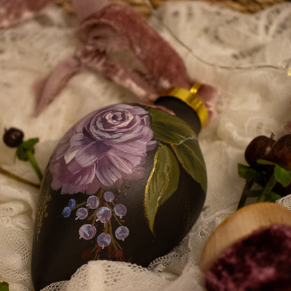 Dusty Rose in Nocturne Icicle Shaped Ceramic Ornament