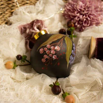 Dusty Rose in Nocturne Retro Shaped Ceramic Ornament