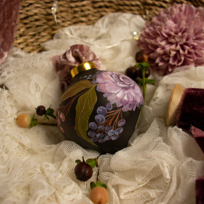 Dusty Rose in Nocturne Retro Shaped Ceramic Ornament