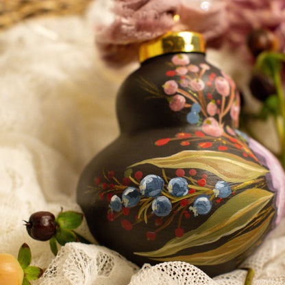 Dusty Rose in Nocturne Finial Shaped Ceramic Ornament