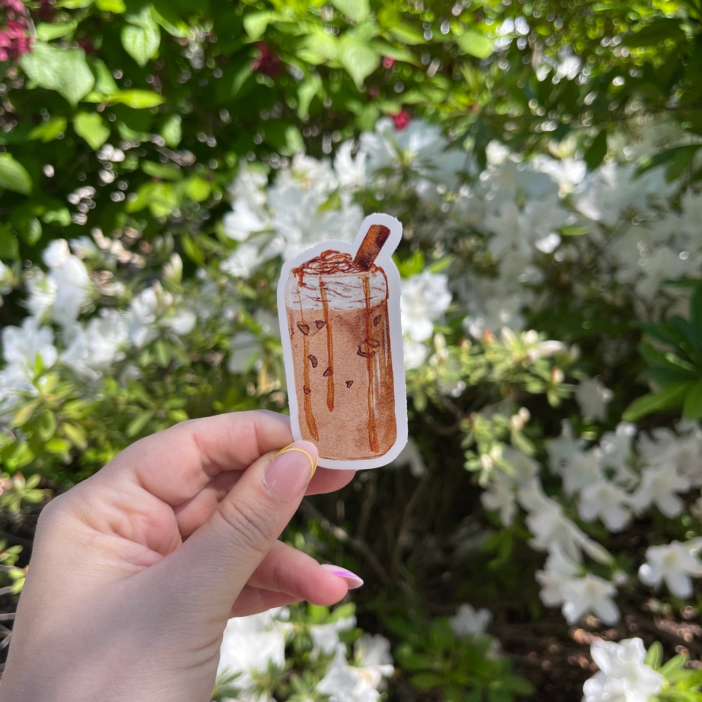 Watercolor Iced Latte Sticker