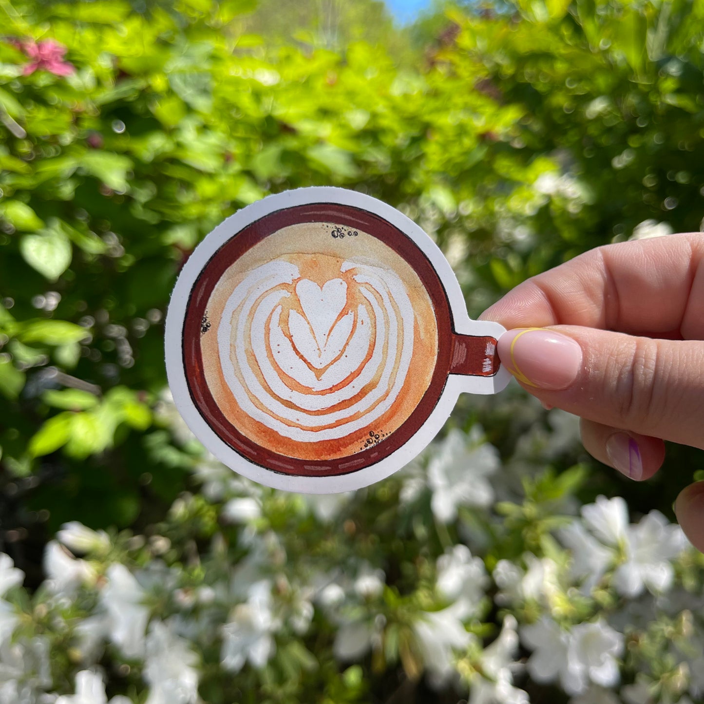 Watercolor Latte Sticker