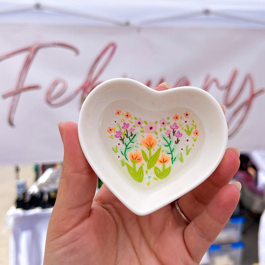 Playful Florals 1 Ceramic Trinket Dish