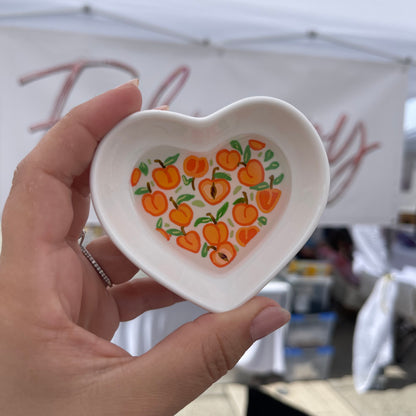 Just Peachy Pattern Ceramic Trinket Dish