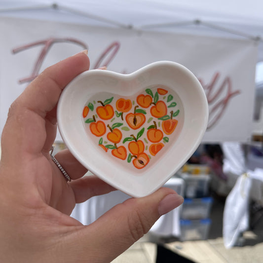 Just Peachy Pattern Ceramic Trinket Dish