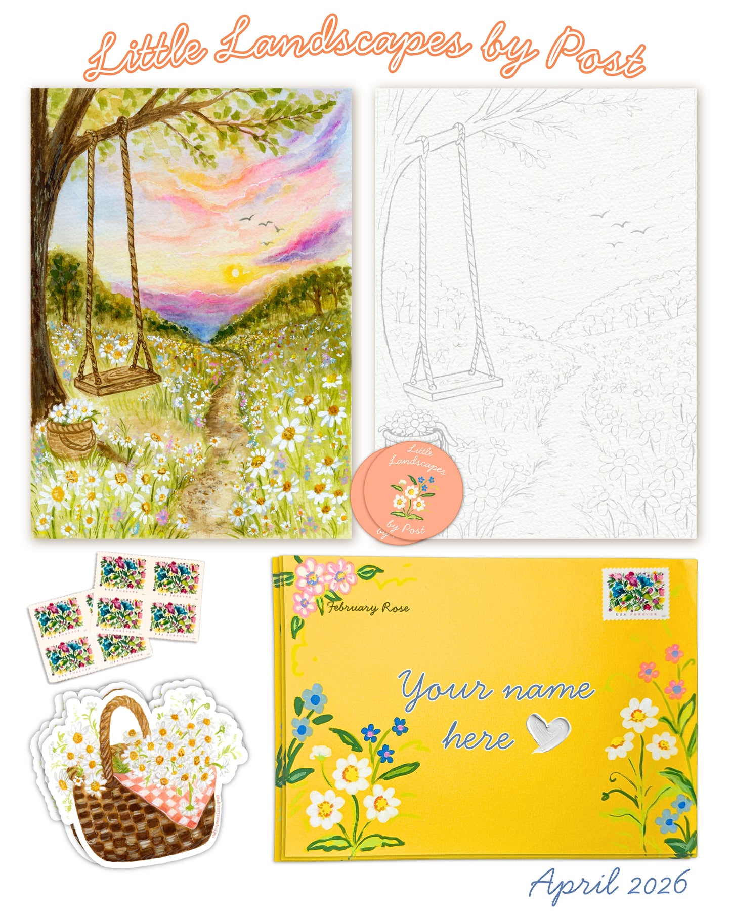 April Daisy Field 2026 Little Landscape