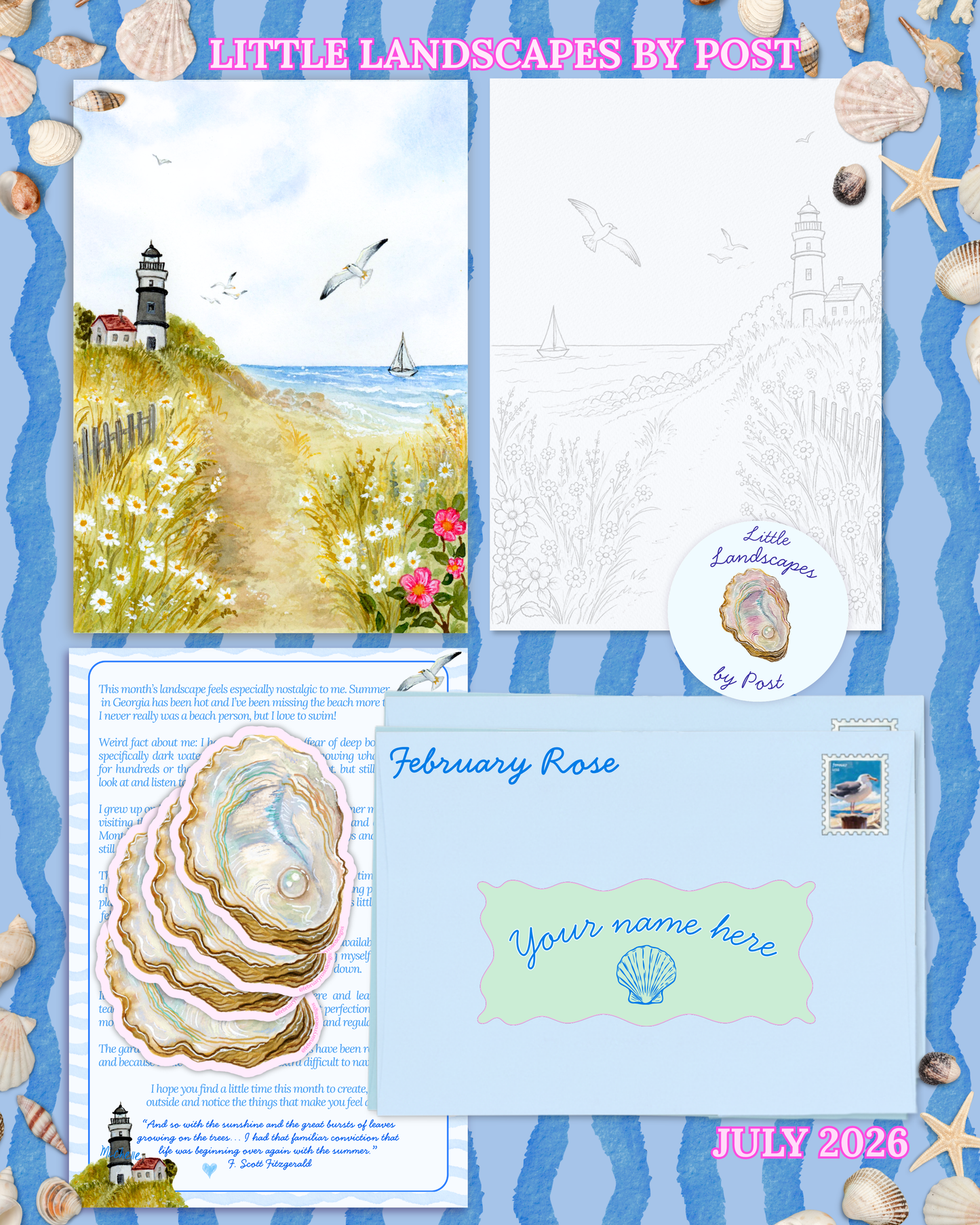 July  Lighthouse at the Beach 2026 Little Landscape
