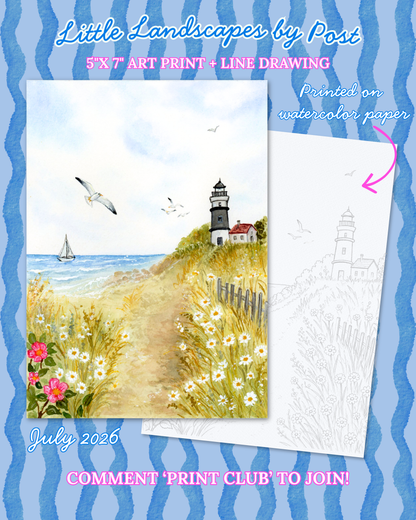 July  Lighthouse at the Beach 2026 Little Landscape