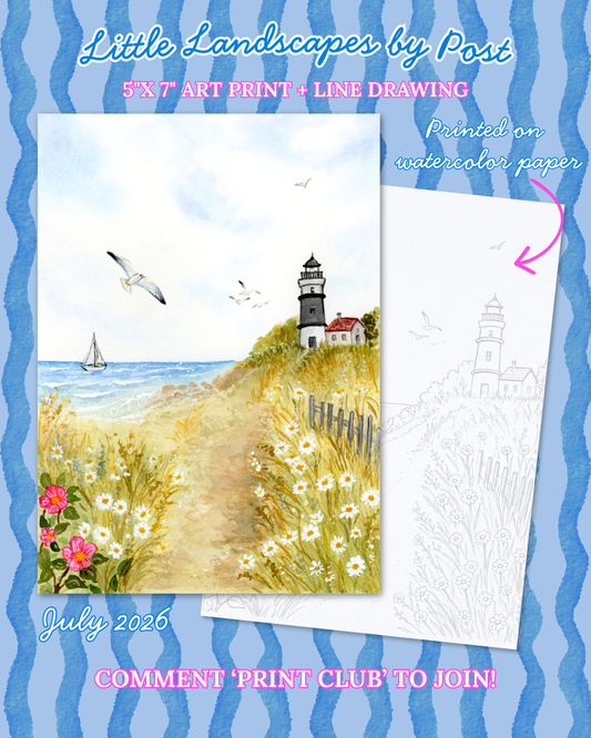 July  Lighthouse at the Beach 2026 Little Landscape