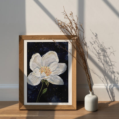 Midnight Magnolia Watercolor Art Print
