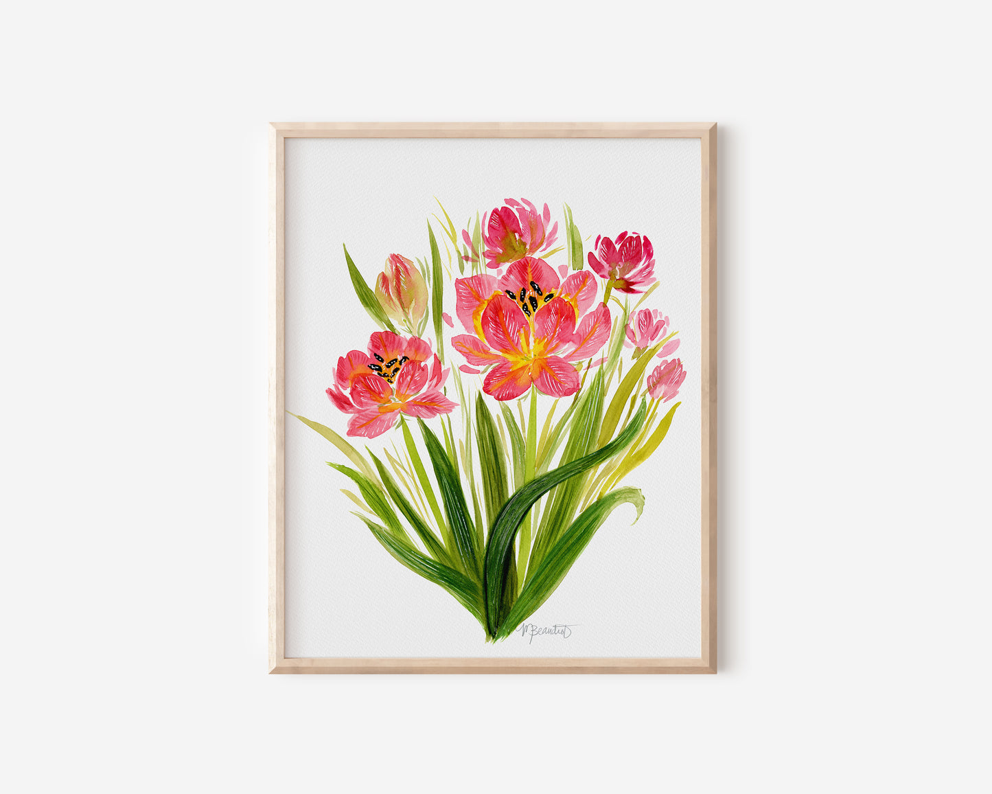 Tulip Peony Study No. 2 Watercolor Botanical Print