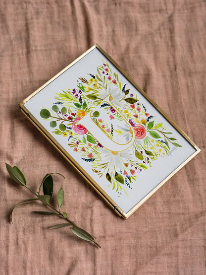 Monogram Original Painting Letter "U"