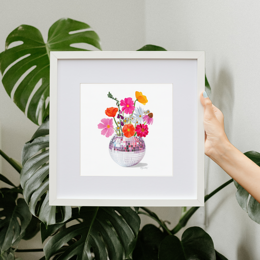 Disco Flowers Art Print