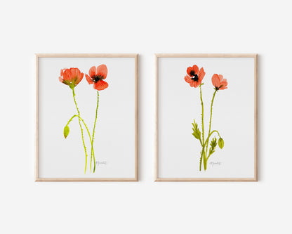 Dancing Poppy Stem in White No. 1