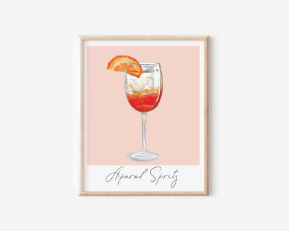 Aperol Spritz Watercolor Art Print